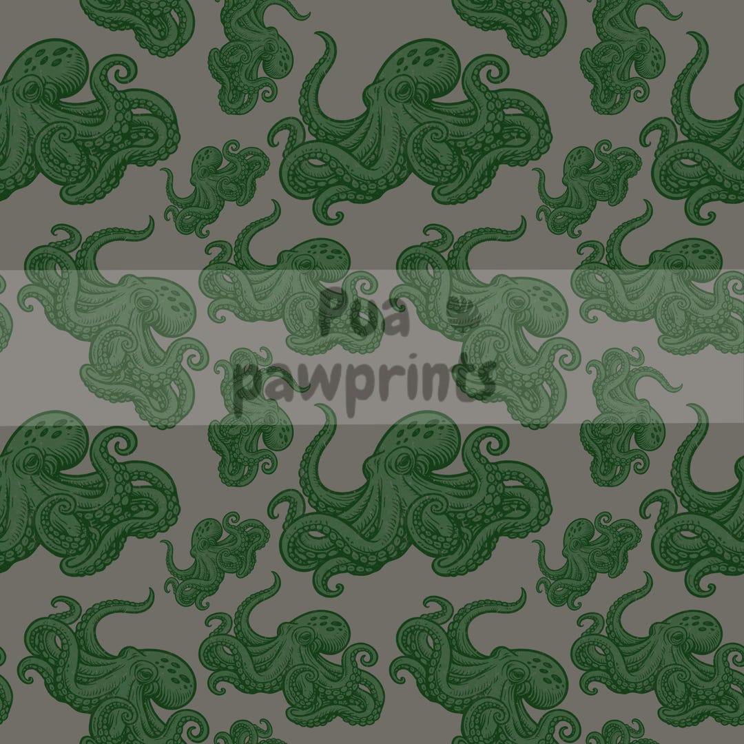 Retro Octopus Seamless Pattern PNG – Ocean Print – Nautical Fabric ...