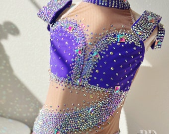 Made to order- True Purple Dazzle -Customized Jazz Dance Costume