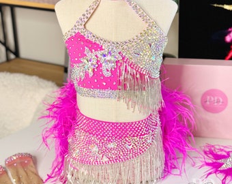 Made to order- Double Sweet Neon Pink -Customized Jazz Dance Costume
