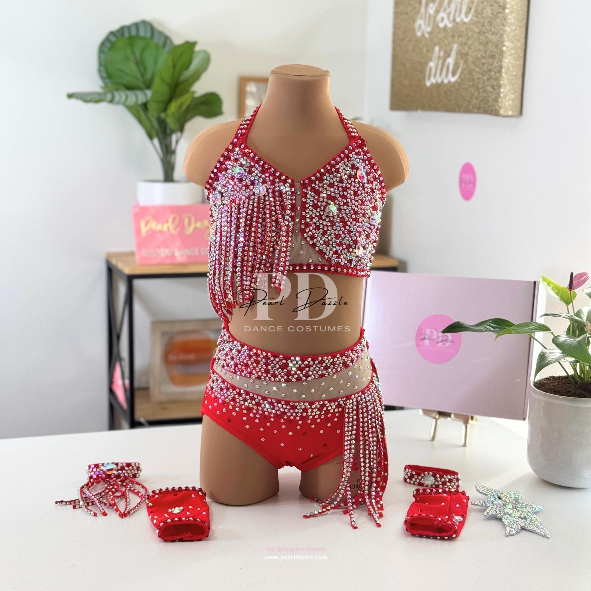 Red /custom Colors Dazzle Fringes Jazz Dance Costume - Etsy