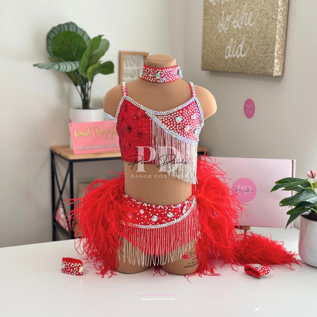 Red/custom Colors Sparkle Red Feather Jazz/musical Costume - Etsy