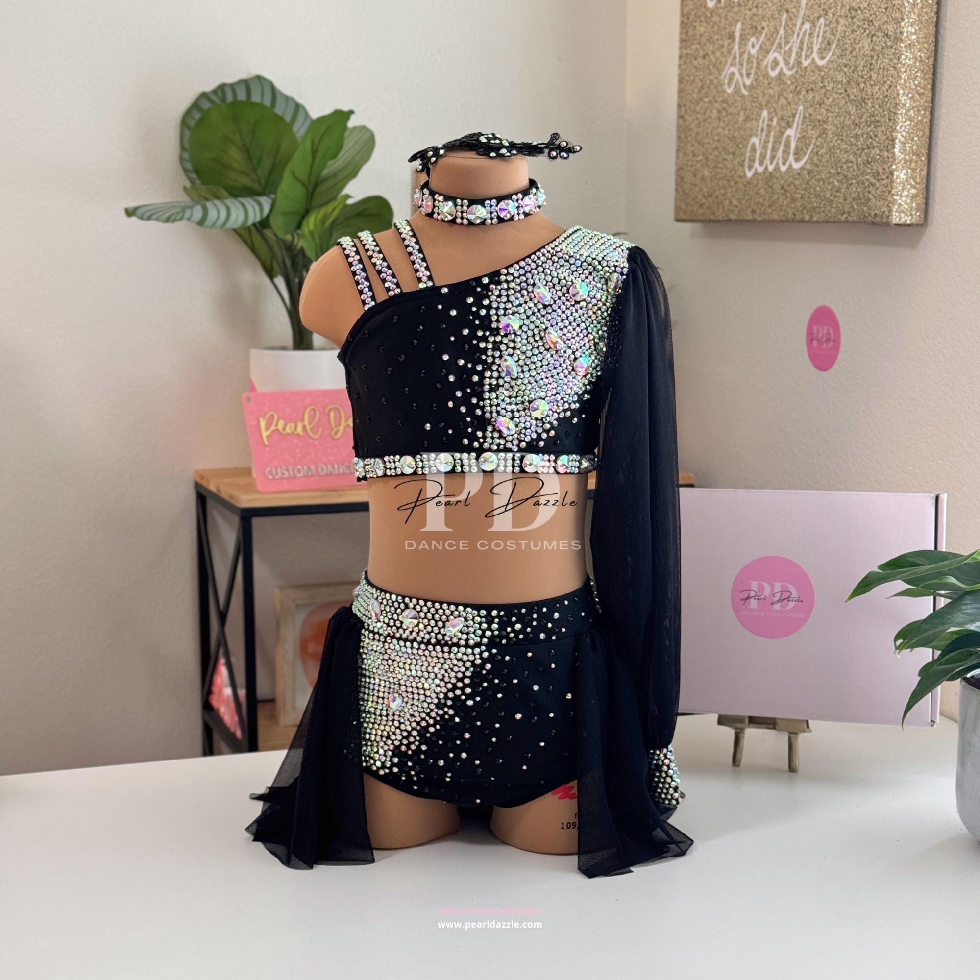 Black/Custom colors Lyrical Contemporary Open Dance Costume