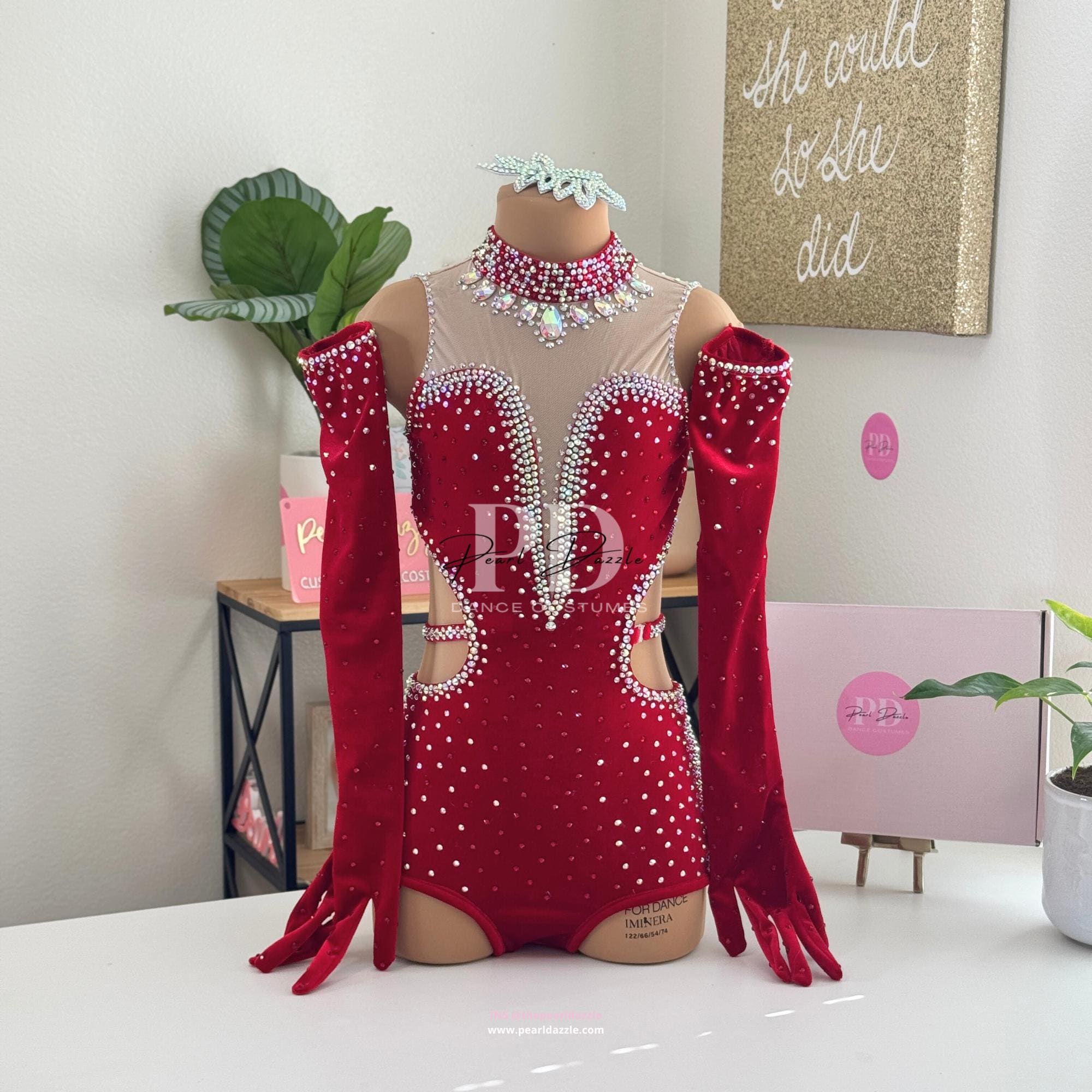 Velvet Red/Custom Colors Diamond Musical Jazz Dance Costume
