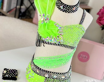 Made to order- Sassy Neon Glam Jazz Dance Costume