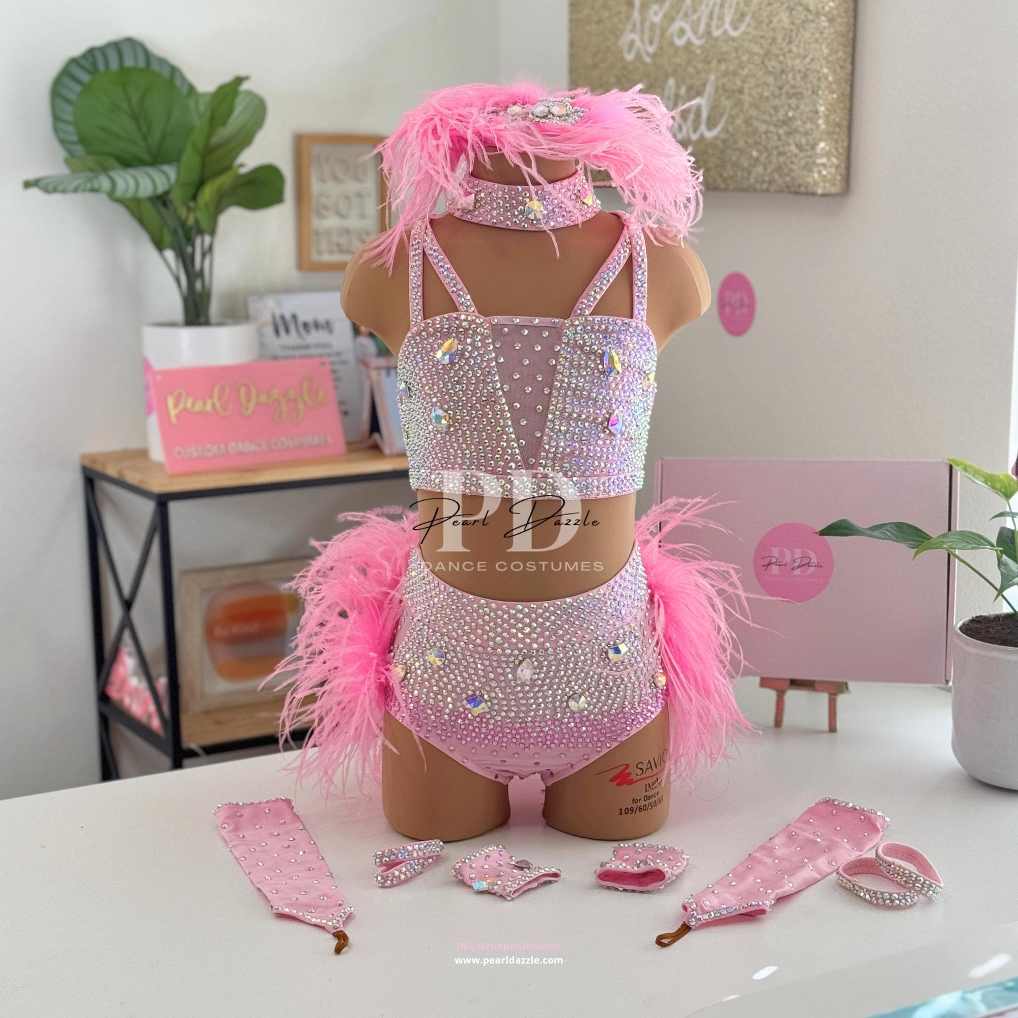 Pink /custom Colors Diamond Feather Musical Jazz Dance Costume
