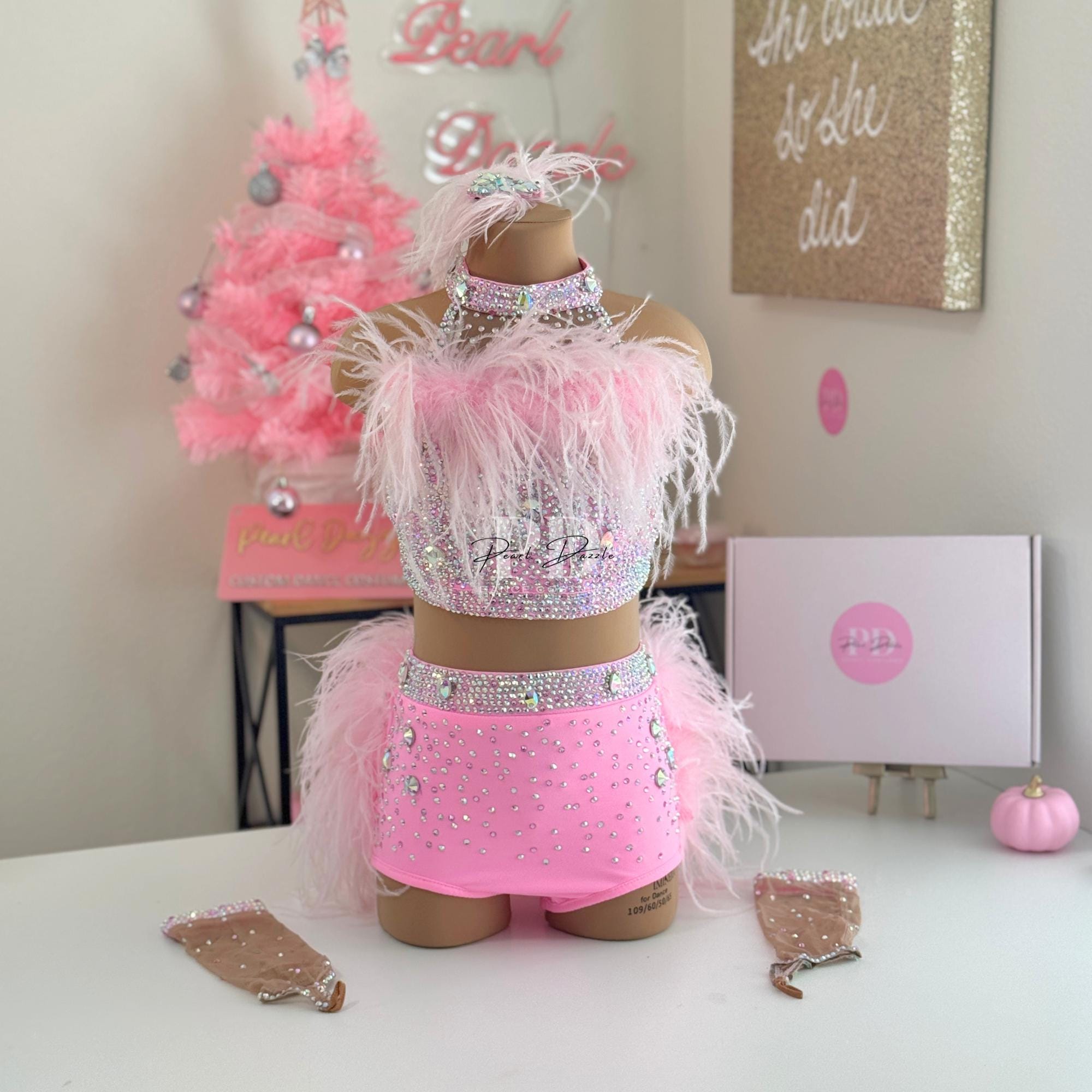 Pink/custom Colors Feather Jazz /musical Dance Costume