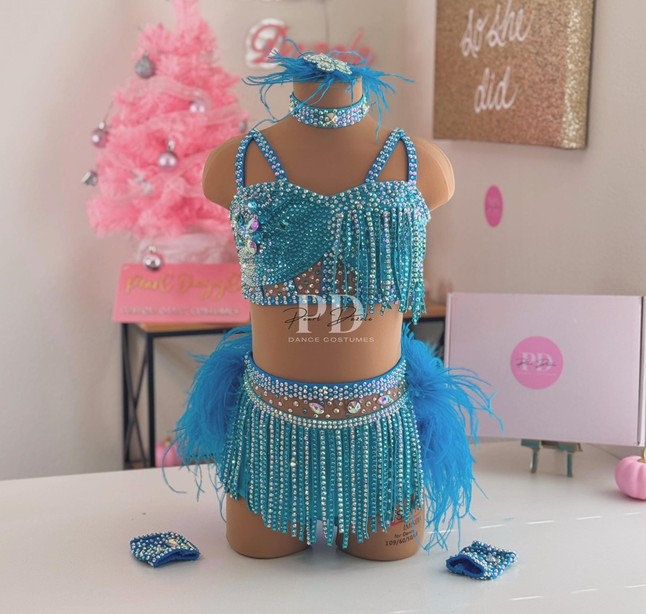 Custom Duet -(11.1 Delivery) Two color Fringes Feathers Jazz/Musical costume