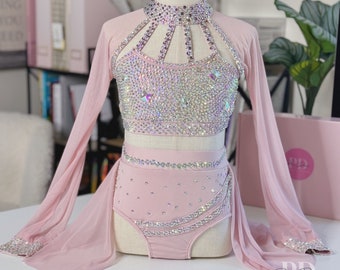 Ready to ship 7/8Y Dreamy Pink Customized Lyrical Dance Costume