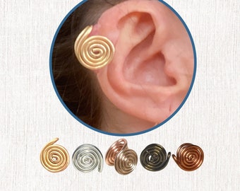 Pressure earring wire spiral clip on keloid compression ear cuff