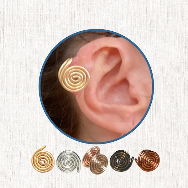 Pressure earring wire spiral clip on keloid compression ear cuff - single