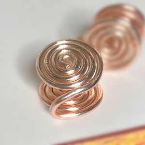 Pressure earring wire spiral clip on keloid compression ear cuff single Rose gold