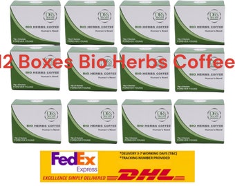 12 scatole di caffè per uomo Drs Secret Bio Herbs da 15 g x 6 bustine