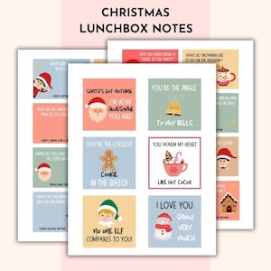 28 Christmas Lunch Box Jokes for Kids | Christmas Lunch Notes | Printable Holiday Lunch Box Cards for Kids | Christmas jokes & puns