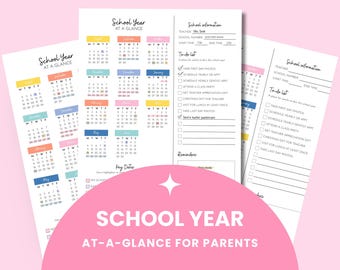 School Year Planner Printable: One-Page Organizer for Parents (Digital Download)