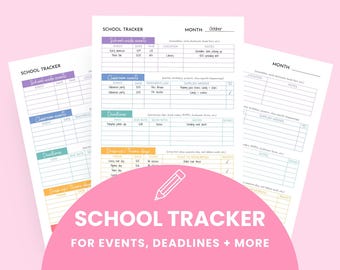 Printable School Events Tracker & Organizer for Parents | Parent Organizer for School Year | Back to School Organization Printable PDF