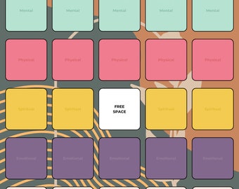 Serie de carteles a prueba de balas Bingo de crecimiento personal (DIGITAL)