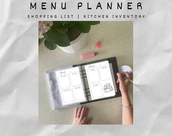 Digital Weekly Menu Plan printable PDF meal plan planner checklist template