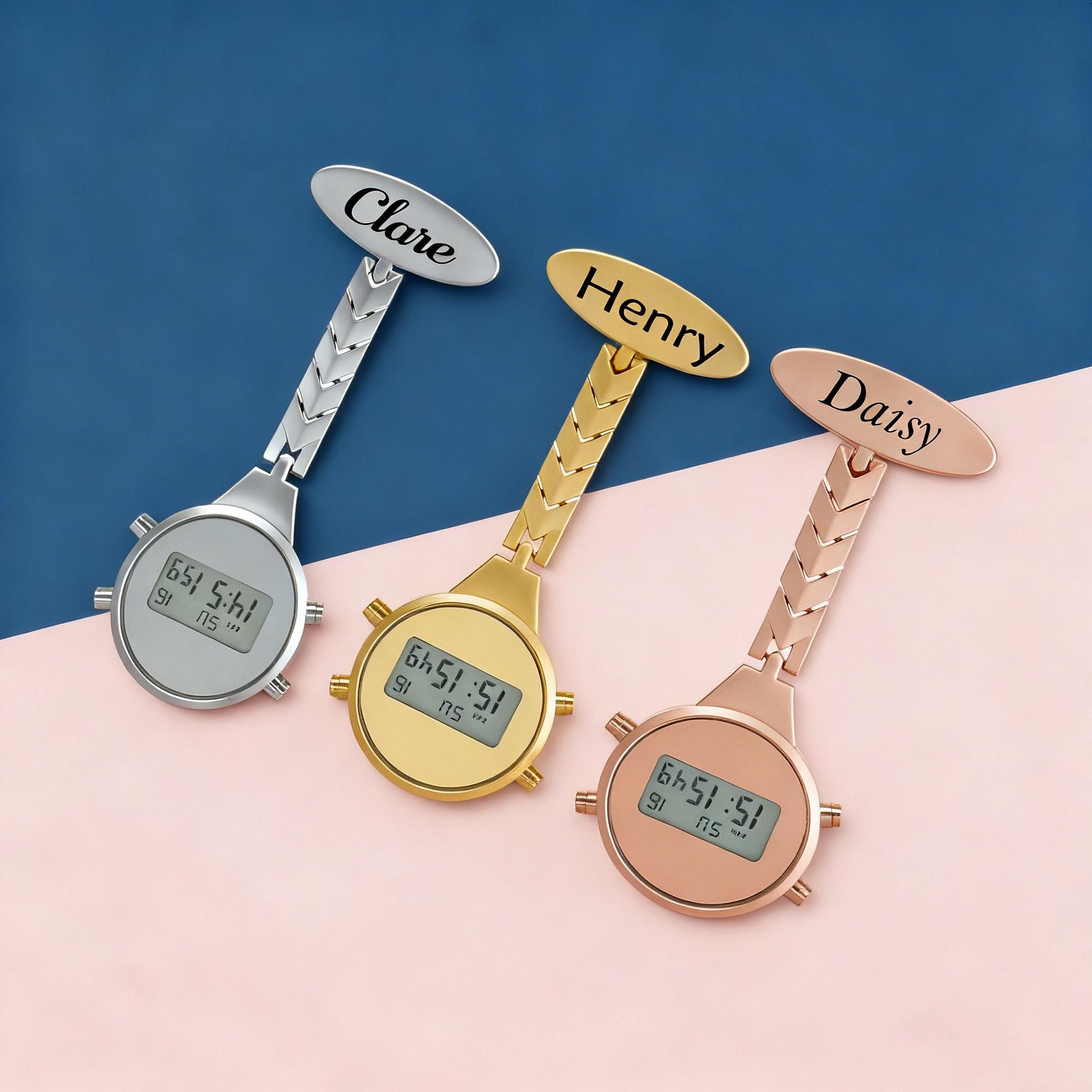 Personalized Digital Nurse Watch, Alloy Clip-on Brooch Fob, Night-glow ...