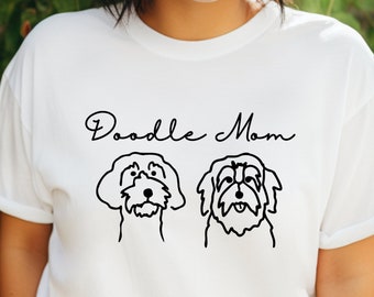 Doodle Mom Heavy Cotton Tee Cozy Doodle Mom T-Shirt - Perfect for Dog Lovers.