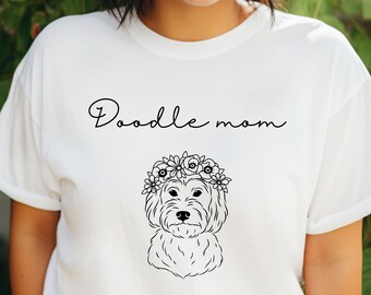 Doodle Mom Unisex Heavy Cotton Tee-"Cozy Doodle Mom T Shirt - Perfect for Dog Lovers. Stylish & Comfy. Show off your pup pride
