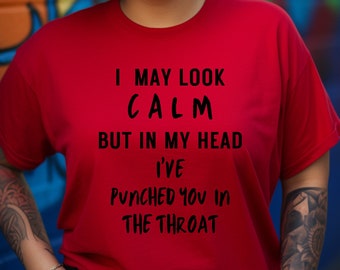 Throat Punch Heavy Cotton Tee, Humorous edge, cheeky sense of humor. Ideal  gift to a friend with a wicked sense of wit.