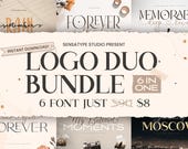 Logo Font Duo Bundle: Elegant Serif & Script Pairings