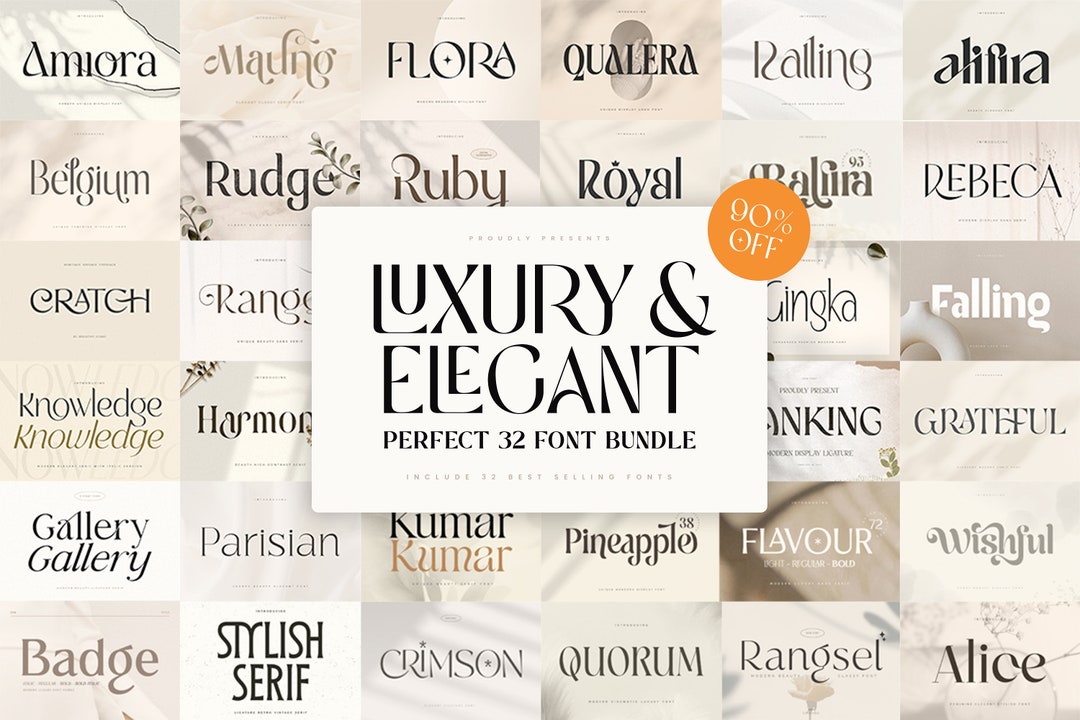 Luxury Elegant Font Bundle – 32 Logo & Wedding Fonts - Etsy Canada