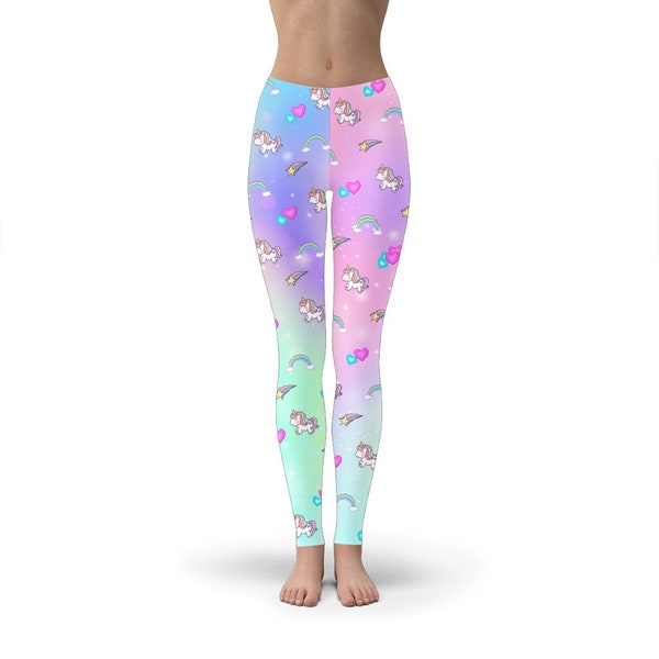 Unicorn & Rainbow Print Women's Leggings