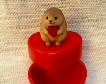 RARE Valentine Hedgehog Box Vintage Hallmark