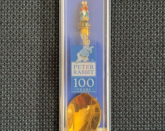 Rare Peter Rabbit Souvenir Spoon Gold Plated 100th Anniversary NIB-Collectible World of Beatrix Potter - Beautiful Mini Spoon -Gold Teaspoon