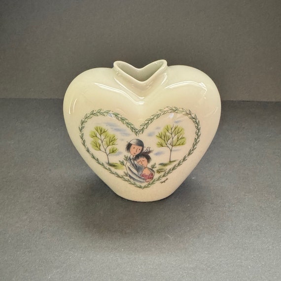 ヴィンテージ ローゼンタール ペイネ「恋人たち」ハート型花瓶 • 1960