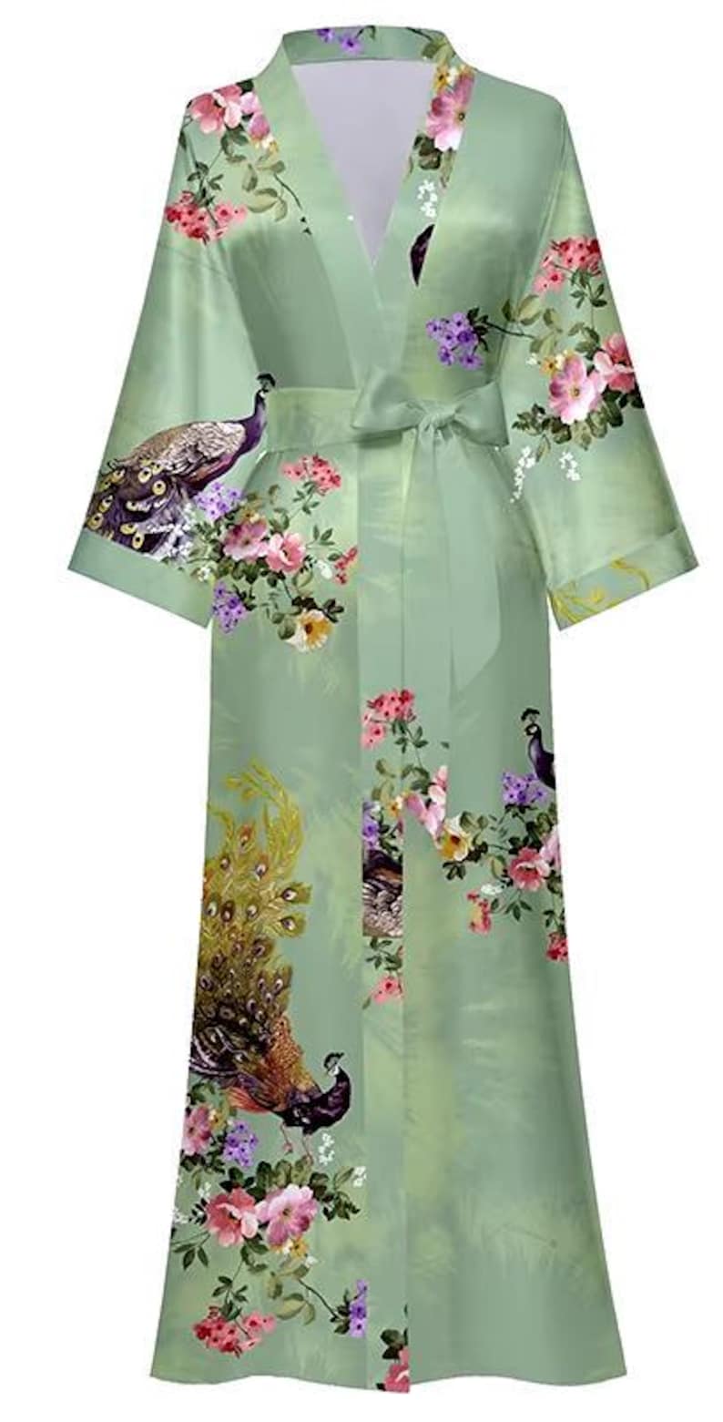Mint Floral Kimono Robe - Etsy