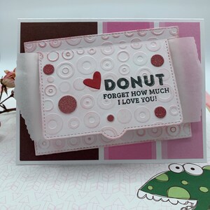 Carte faite main pour toutes les occasions, carte de Saint-Valentin, boîte de donuts 3D,