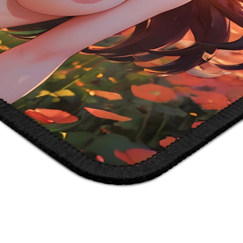 NSFW Anime Girl, Mousepad, Desk Pad, Kawaii, Waifu, Neon, 9X7