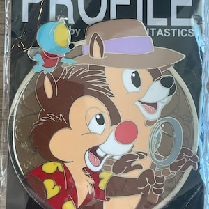 Disney Limited Edition Pin Chip & Dale Chipmunks Profile Quality Fantasy LE 50 Hard Enamel Translucent Collectible Rare Art