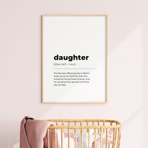 Daughter Definition Print, Printable Wall Art Quotes Instant Download ...