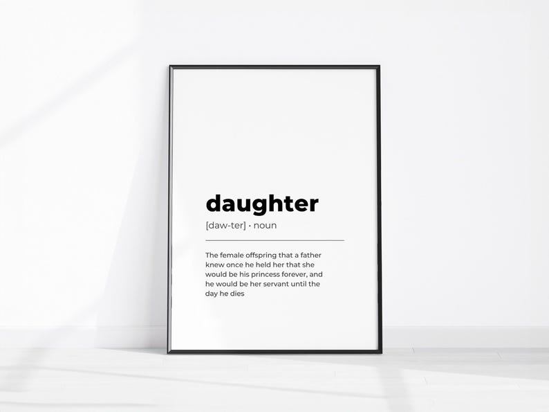 Daughter Definition Print, Printable Wall Art Quotes Instant Download ...