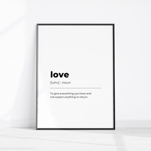 Printable Art, LOVE Definition Print, Wall Art Prints, Love Quote Print, Romantic Minimalist Print, Instant Download Love Decor, Love Print