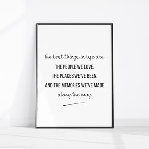 Lo mejor de la vida, arte imprimible con frases familiares, decoración de pared para la entrada, impresiones para la cocina y la sala de estar, decoración tipográfica para el hogar y la oficina.