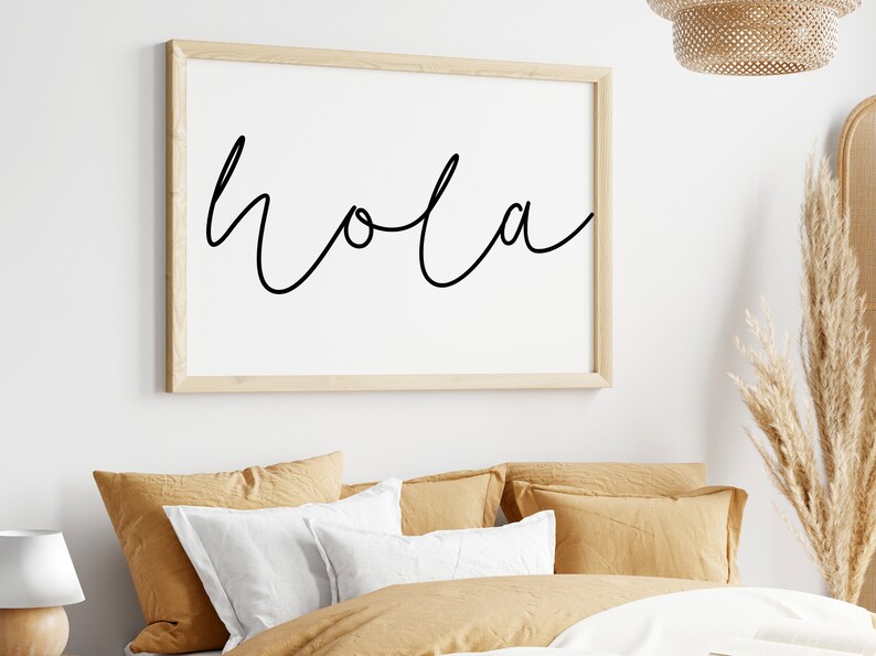 Hola Print, Entryway Sign, Hola Printable Wall Art, Office Print, Home ...