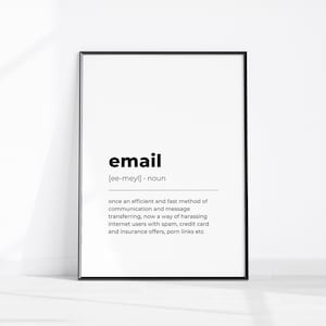 Office Wall Art, Funny EMAIL Definition, home Office Decor, Definition Printable, Office Wall Decor, Sarcastic Office Print, Email Quote Art