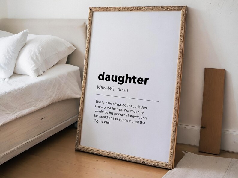 Daughter Definition Print, Printable Wall Art Quotes Instant Download ...