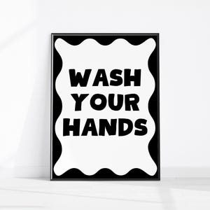 Kids Bathroom Wall Art, Fun Bathroom Rules Print, Bathroom Hygiene Decor for Kids Printable Art, Wash Your Hands Children Bathroom Art Print