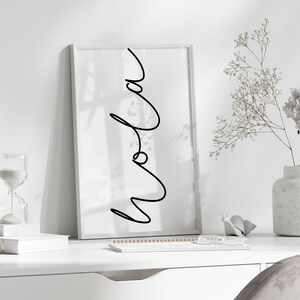 Hola Print, Entryway Sign, Hola Printable Wall Art, Office Print, Home ...