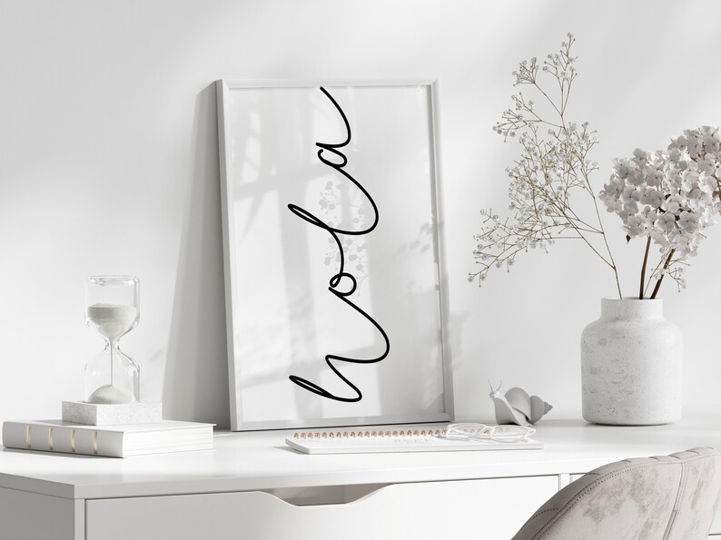 Hola Print, Entryway Sign, Hola Printable Wall Art, Office Print, Home ...