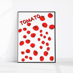 Tomatoes Wall Art Vintage Food Art Print Trendy Tomato Poster Retro Kitchen Art Red Tomatoes Food Art Print Trendy Printable Wall Art Poster