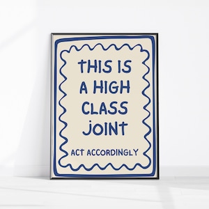 Questo è un atto congiunto di alta classe, arte stampabile, poster retrò per appartamento, divertente arte murale per appartamento, arredamento alla moda per dormitori, stampa per cucina