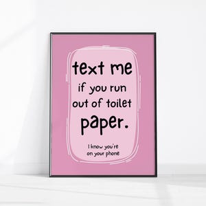 Bathroom Wall Decor, Humorous Posters, Funny Bathroom Art, Toilet Print, Pink Girly Wall Art, Preppy Bathroom Decor, Aesthetic Printable Art