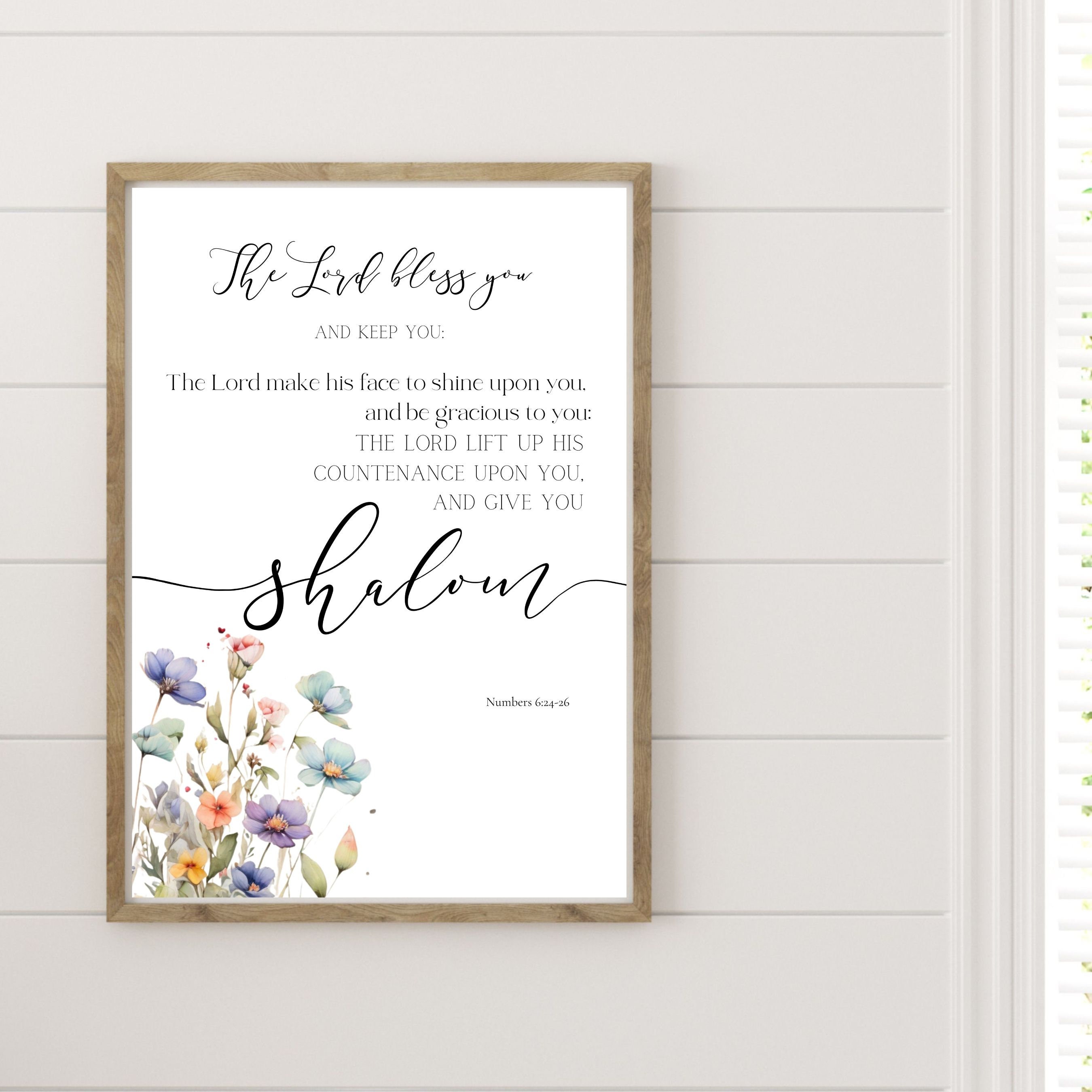 Aaronic Blessing Bible Verse Wall Art Scripture Print Download ...