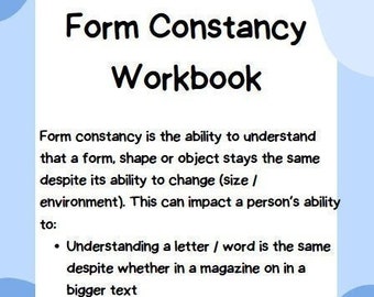 Form Constancy Visual Perception Workbook | OT Worksheets | Printable Therapy Resource